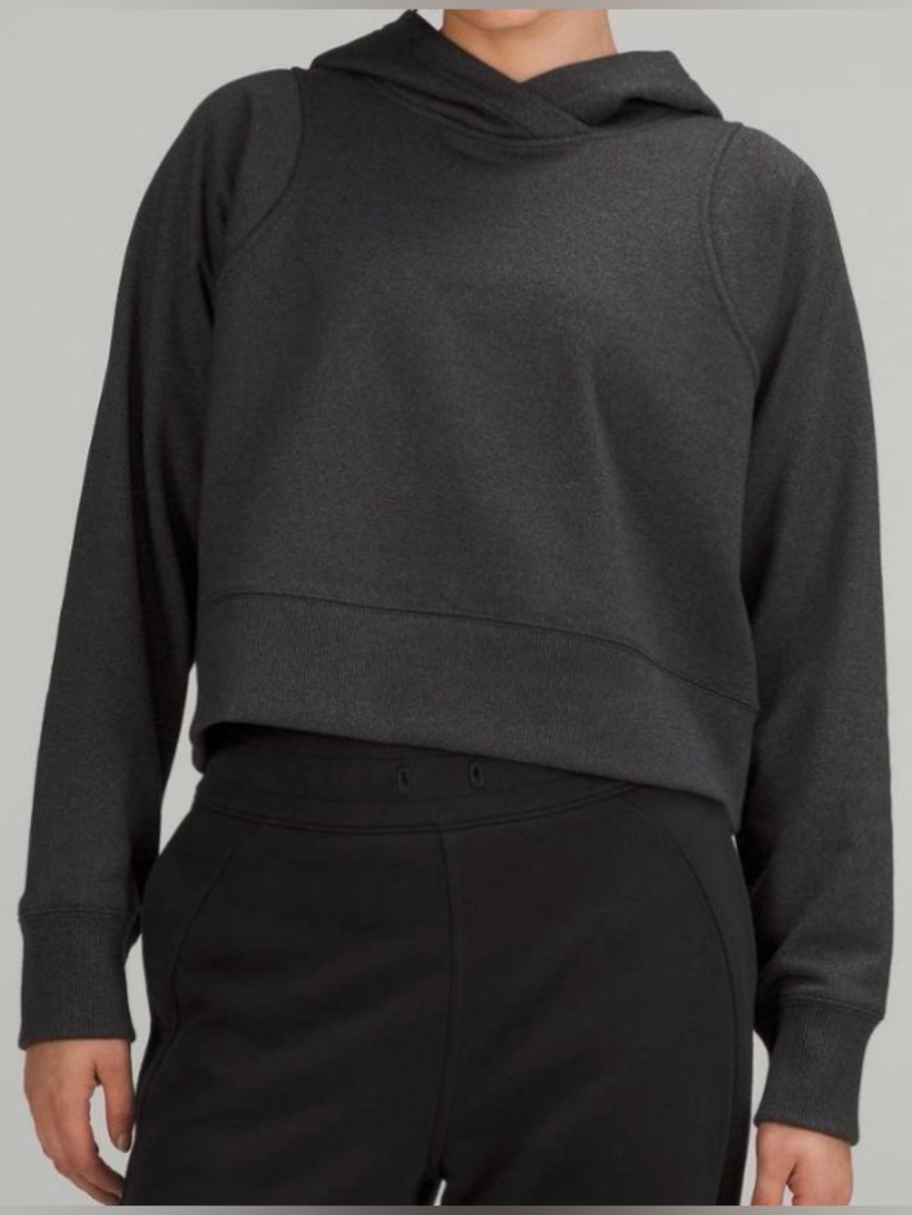 Lululemon Loungeful Sparkle Cropped Hoodie ~ in Black / Black